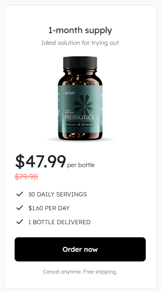 Bioma Probiotics offer price